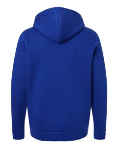 Custom team hoodies, Royal / White Under Armour Icon fleece hoodie, back view