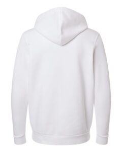 Custom team hoodies, White / Pitch Grey Medium Heather Under Armour Icon fleece hoodie, back view