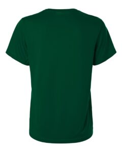 Custom Adidas shirts for women in Dark Green, Pregame performance tee, flat back
