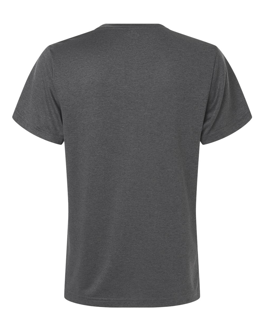 Custom Adidas shirts for women in Dark Grey Heather, Pregame performance tee, flat back