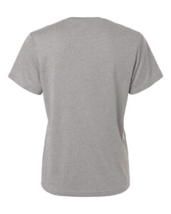 Custom Adidas shirts for women in Medium Grey Heather, Pregame performance tee, flat back