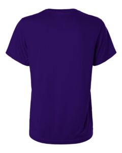 Custom Adidas shirts for women in Purple, Pregame performance tee, flat back