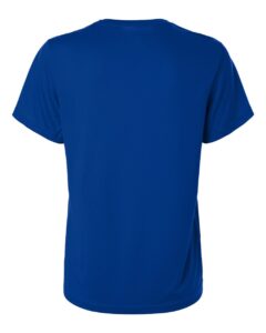 Custom Adidas shirts for women in Royal Blue, Pregame performance tee, flat back