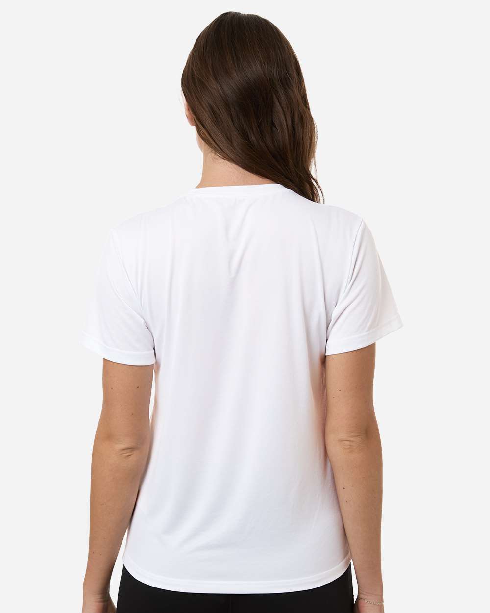 Custom Adidas shirts for women in White, Pregame performance tee, on-model back