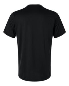 Custom Adidas shirts in Black, men's Pregame performance tee, flat back