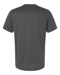 Custom Adidas shirts in Dark Grey Heather, men's Pregame performance tee, flat back