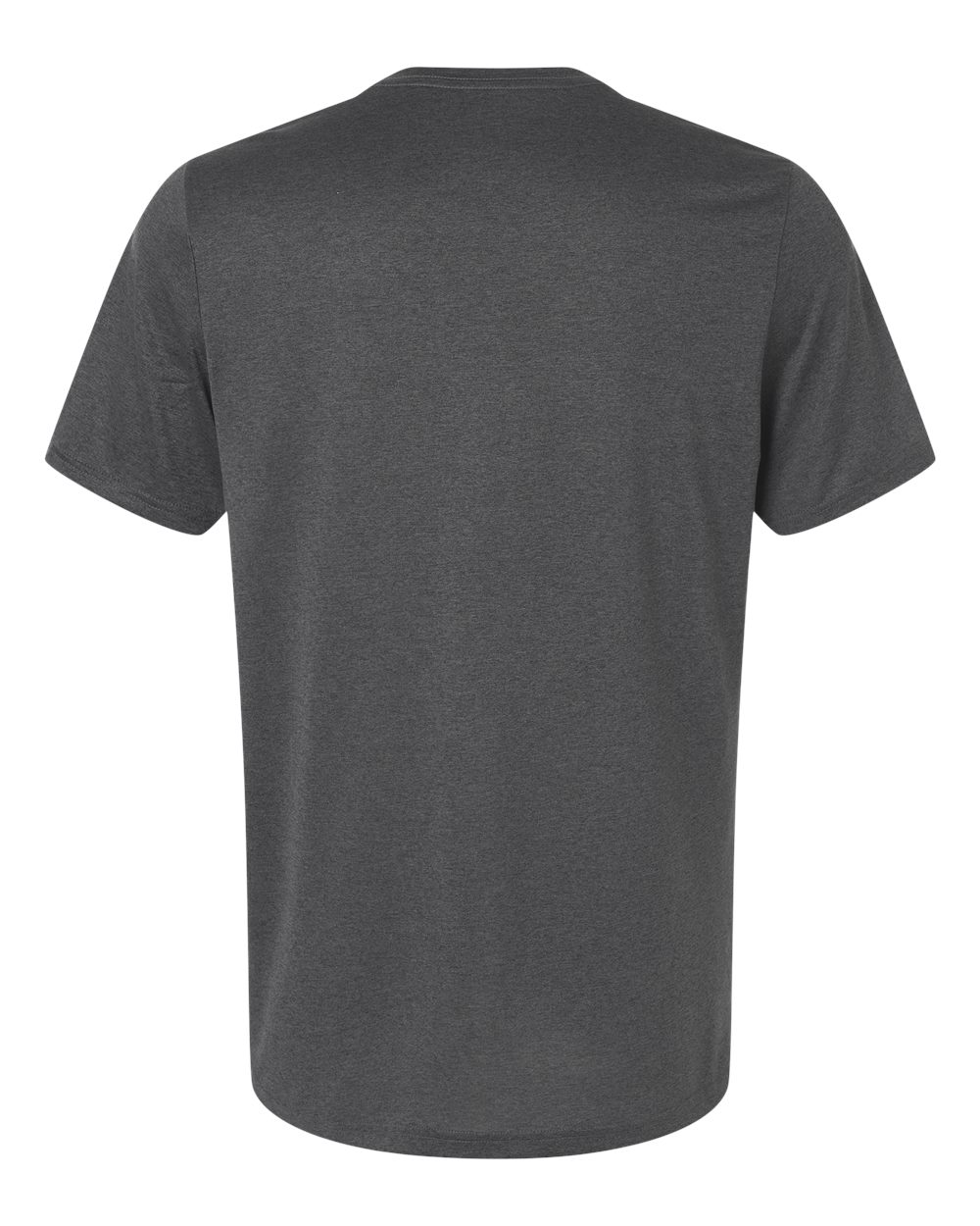 Custom Adidas shirts in Dark Grey Heather, men's Pregame performance tee, flat back