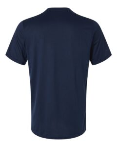 Custom Adidas shirts in Navy Blue, men's Pregame performance tee, flat back