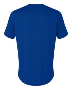 Custom Adidas shirts in Royal Blue, men's Pregame performance tee, flat back
