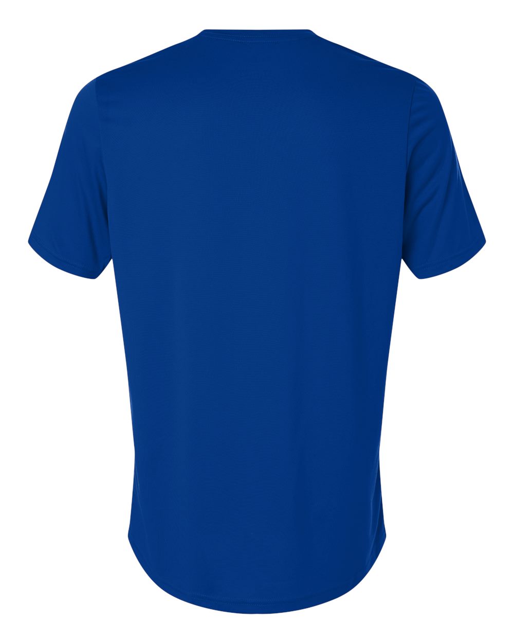 Custom Adidas shirts in Royal Blue, men's Pregame performance tee, flat back