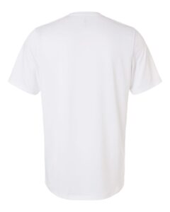 Custom Adidas shirts in White, men's Pregame performance tee, flat back
