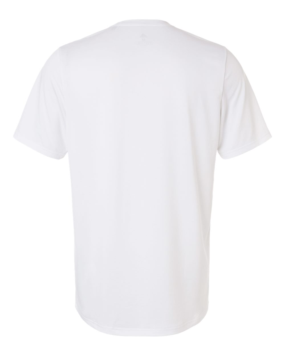 Custom Adidas shirts in White, men's Pregame performance tee, flat back