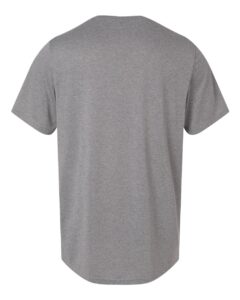 Custom Adidas shirts in Medium Grey Heather, men's Pregame performance tee, flat back