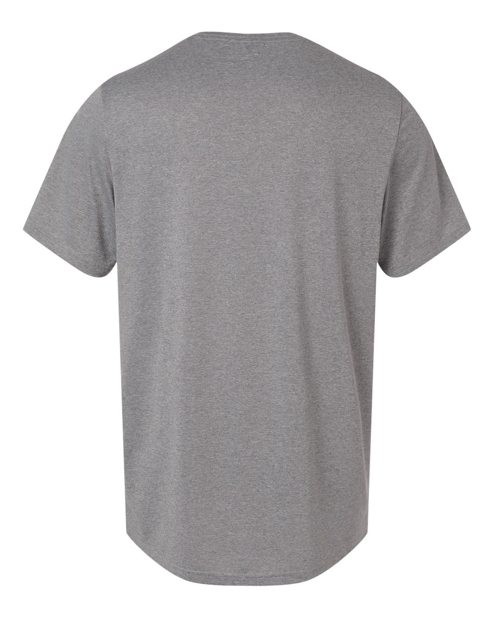 Custom Adidas shirts in Medium Grey Heather, men's Pregame performance tee, flat back