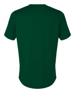 Custom Adidas shirts in Dark Green, men's Pregame performance tee, flat back