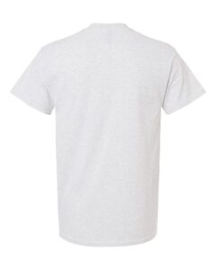 Bulk custom t-shirts in Ash, Gildan DryBlend 50/50 tee, flat back