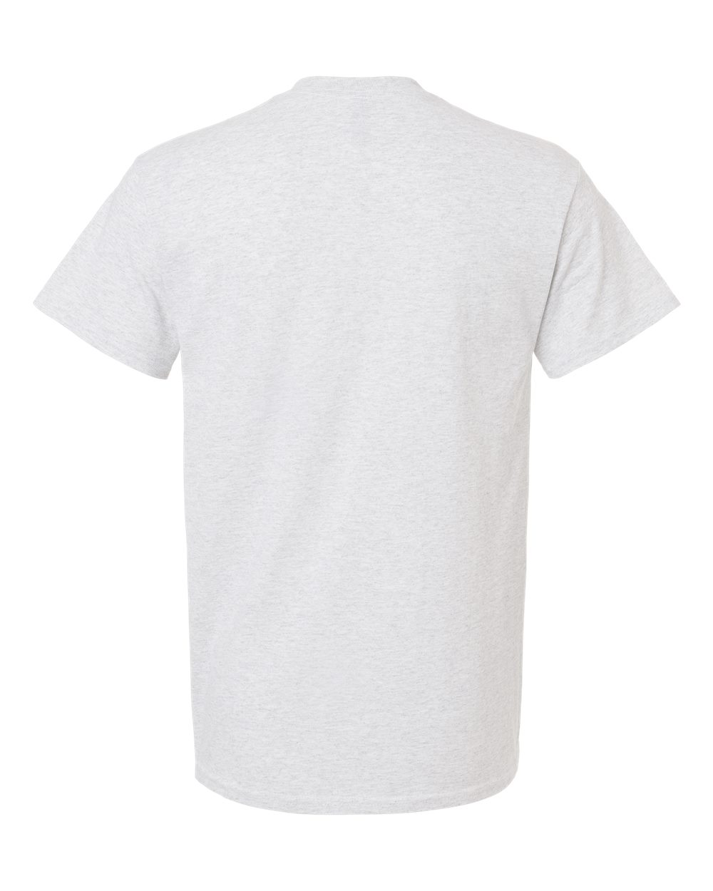 Bulk custom t-shirts in Ash, Gildan DryBlend 50/50 tee, flat back