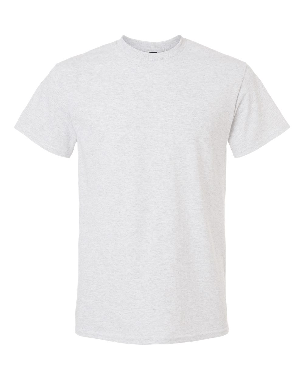 Bulk custom t-shirts in Ash, Gildan DryBlend 50/50 tee, flat front