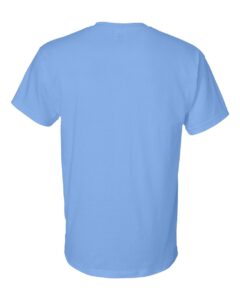 Bulk custom t-shirts in Carolina Blue, Gildan DryBlend 50/50 tee, flat back
