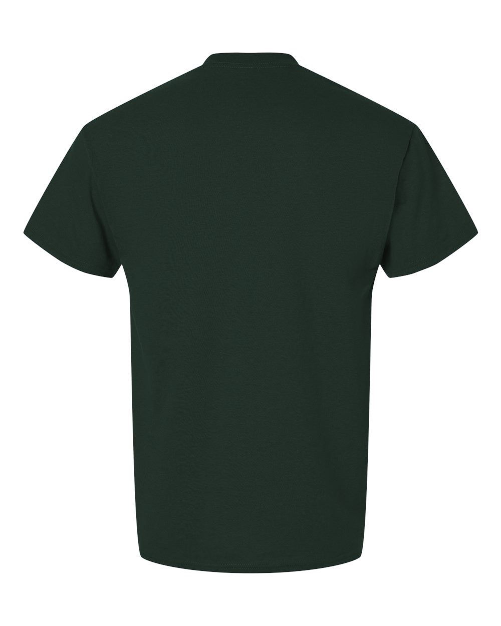 Bulk custom t-shirts in Forest Green, Gildan DryBlend 50/50 tee, flat back
