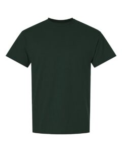 Bulk custom t-shirts in Forest Green, Gildan DryBlend 50/50 tee, flat front