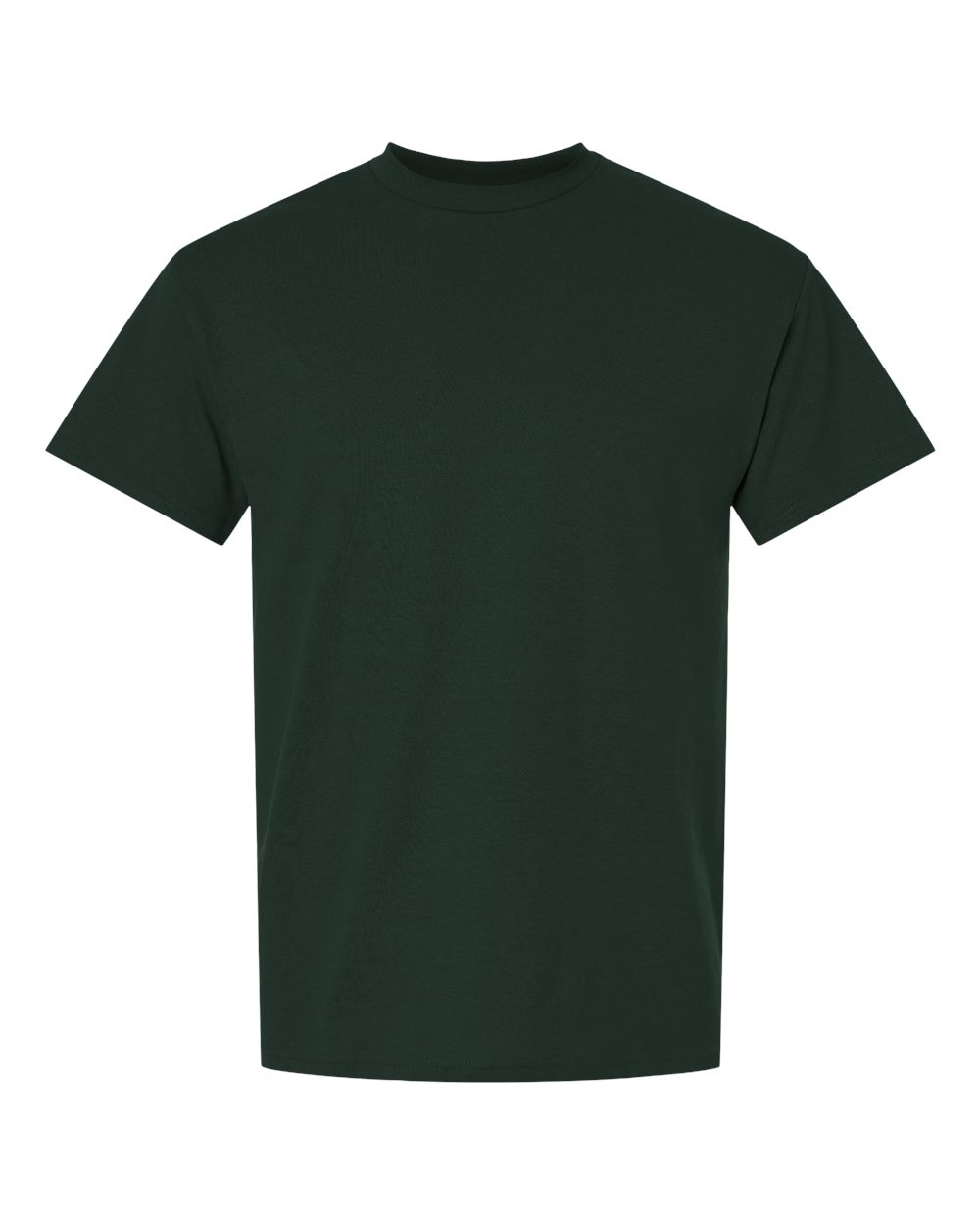 Bulk custom t-shirts in Forest Green, Gildan DryBlend 50/50 tee, flat front