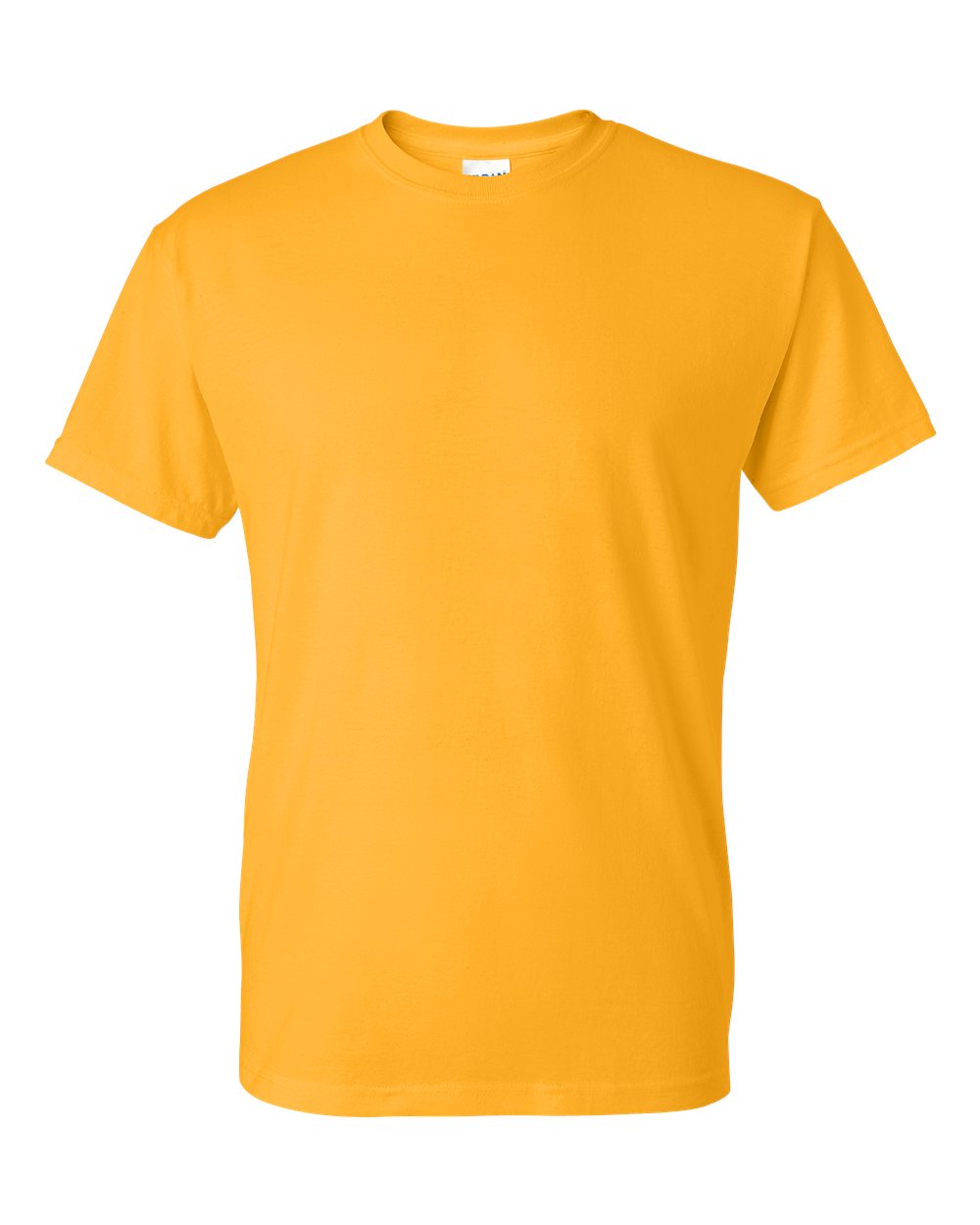 Bulk custom t-shirts in Gold, Gildan DryBlend 50/50 tee, flat front