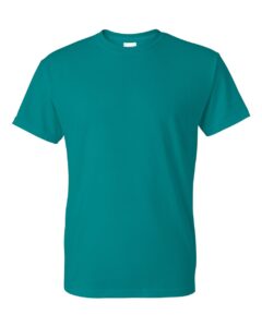 Bulk custom t-shirts in Jade Dome, Gildan DryBlend 50/50 tee, flat front