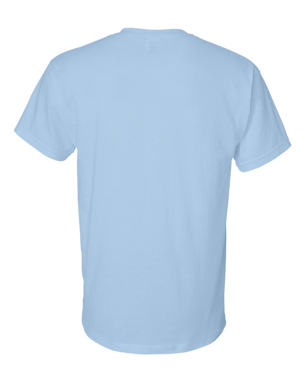 Bulk custom t-shirts in Light Blue, Gildan DryBlend 50/50 tee, flat back