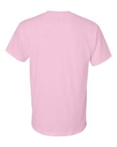 Bulk custom t-shirts in Light Pink, Gildan DryBlend 50/50 tee, flat back