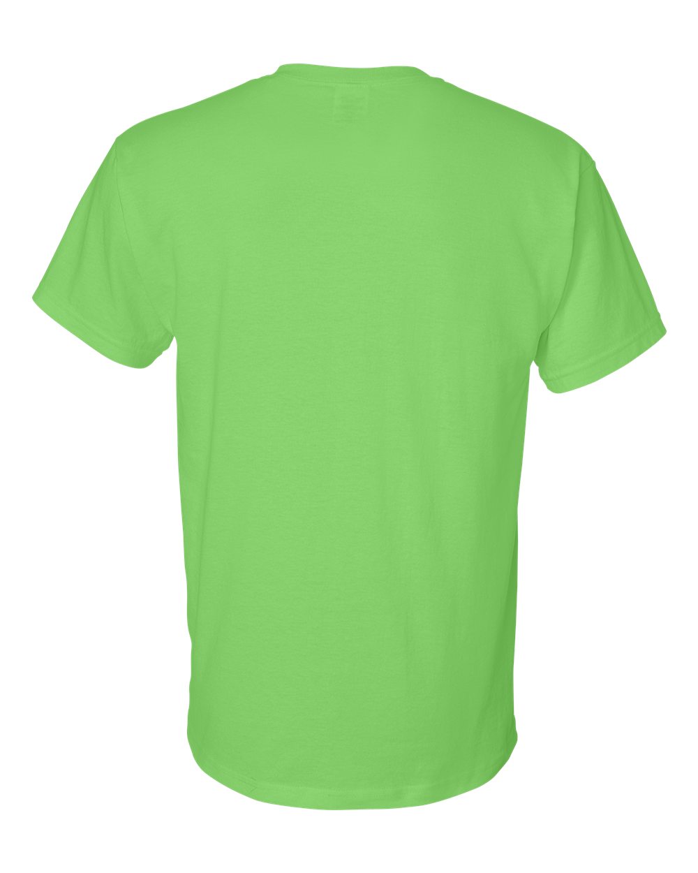 Bulk custom t-shirts in Lime, Gildan DryBlend 50/50 tee, flat back
