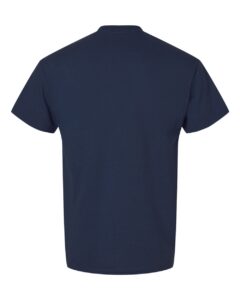 Bulk custom t-shirts in Navy, Gildan DryBlend 50/50 tee, flat back