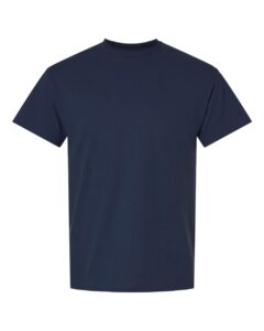 Bulk custom t-shirts in Navy, Gildan DryBlend 50/50 tee, flat front