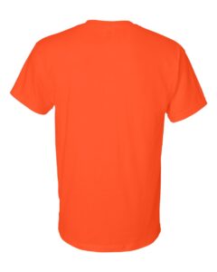 Bulk custom t-shirts in Orange, Gildan DryBlend 50/50 tee, flat back