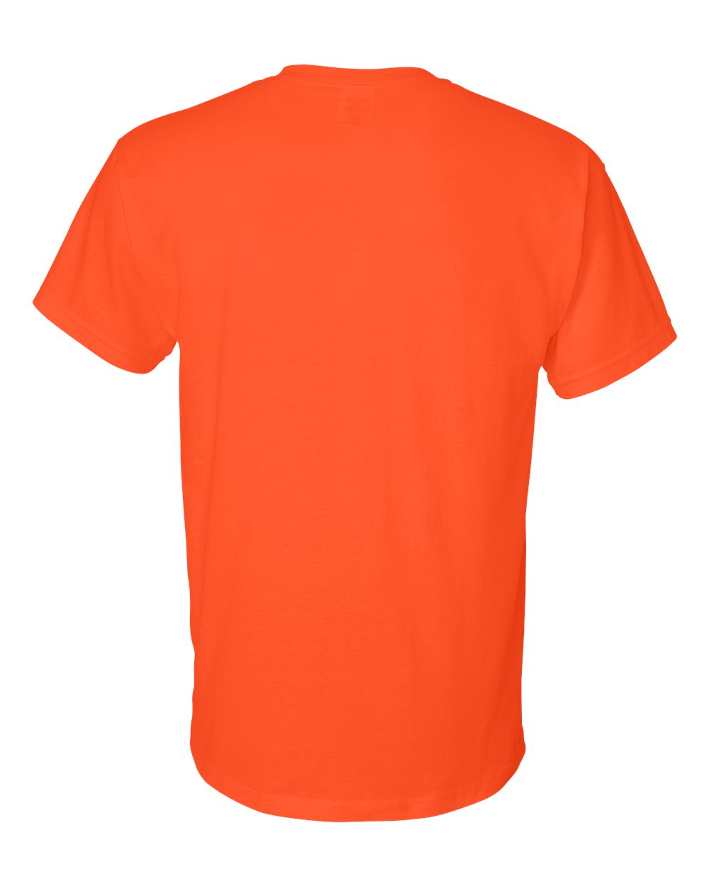 Bulk custom t-shirts in Orange, Gildan DryBlend 50/50 tee, flat back