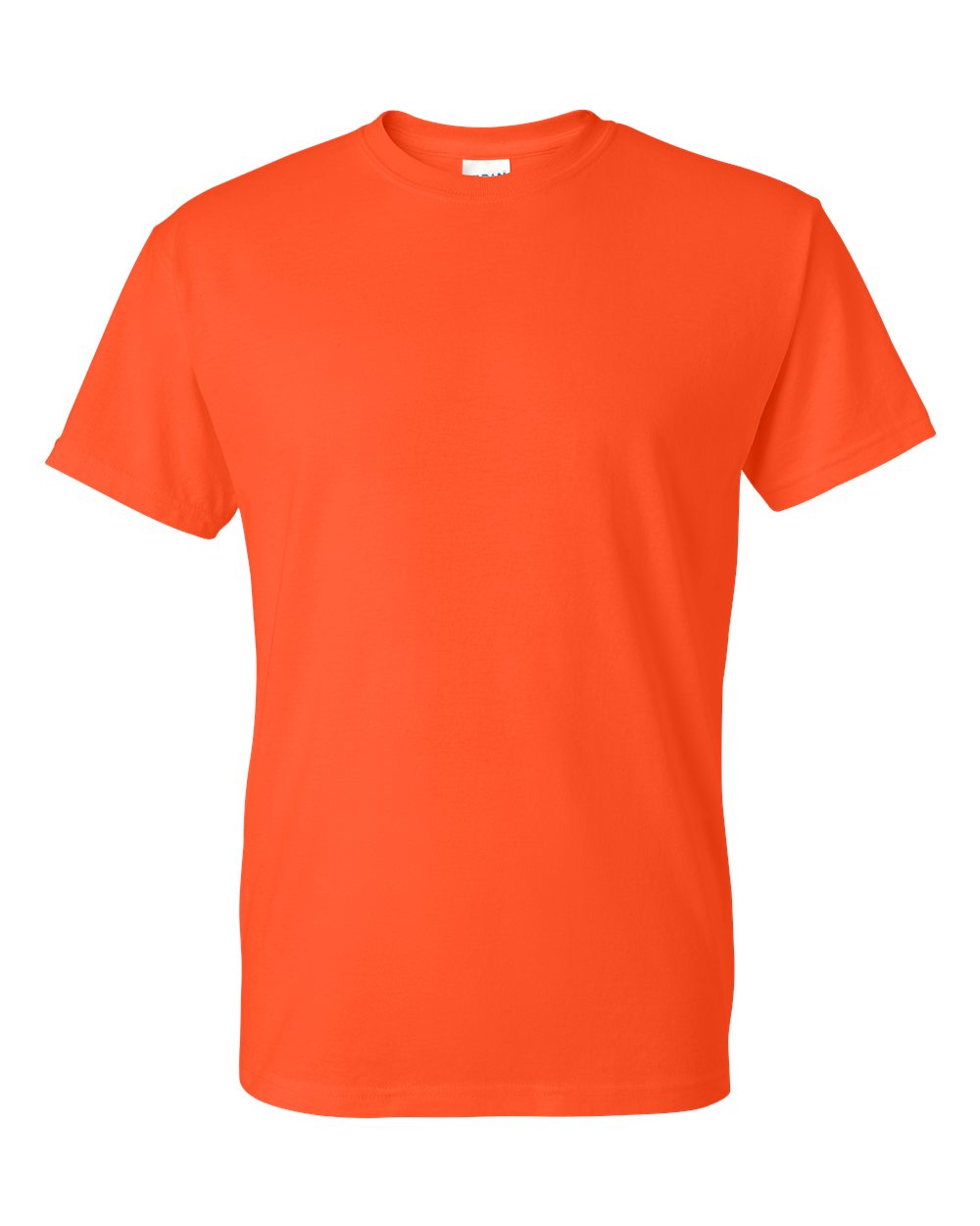 Bulk custom t-shirts in Orange, Gildan DryBlend 50/50 tee, flat front