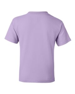 Bulk custom t-shirts in Orchid, Gildan DryBlend 50/50 tee, flat back