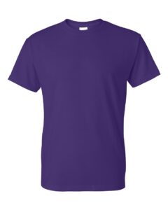 Bulk custom t-shirts in Purple, Gildan DryBlend 50/50 tee, flat front