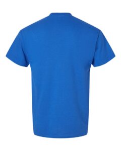 Bulk custom t-shirts in Royal, Gildan DryBlend 50/50 tee, flat back