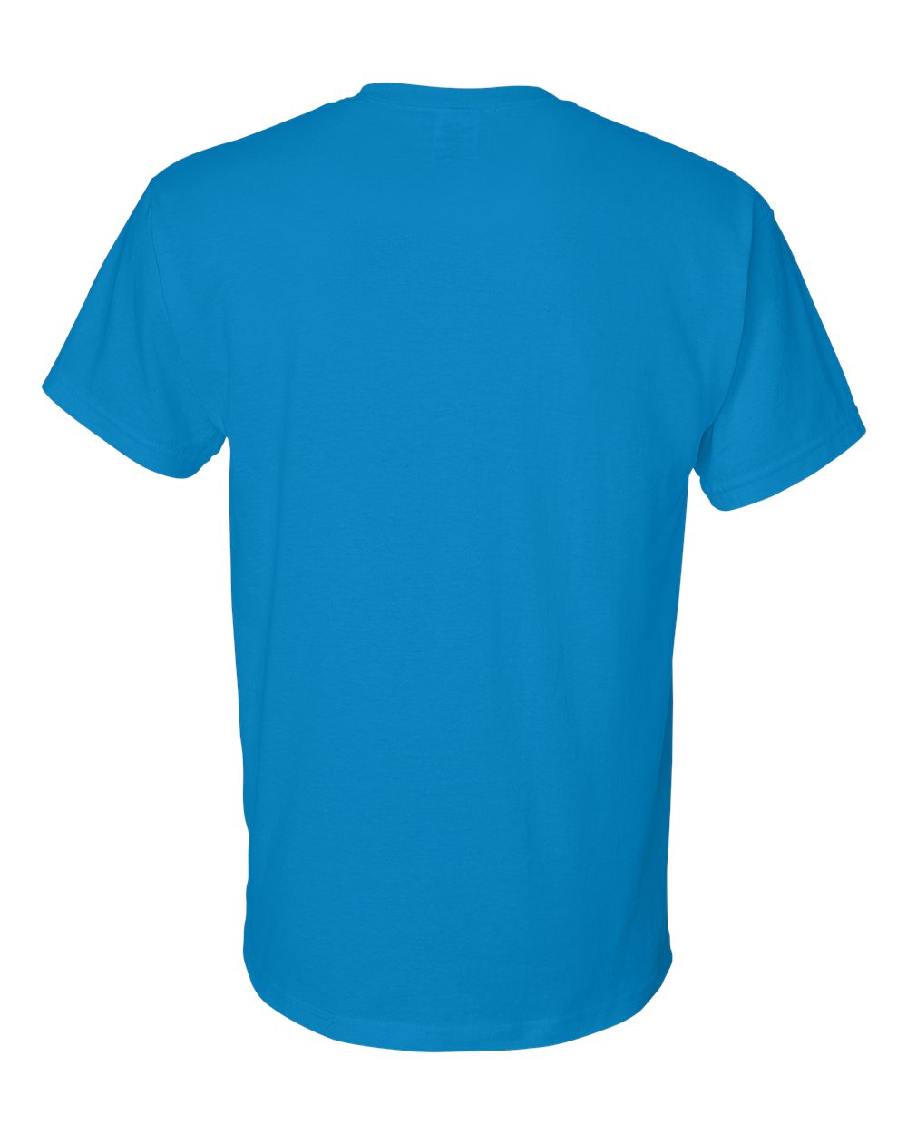 Bulk custom t-shirts in Sapphire, Gildan DryBlend 50/50 tee, flat back