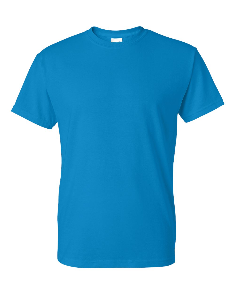 Bulk custom t-shirts in Sapphire, Gildan DryBlend 50/50 tee, flat front