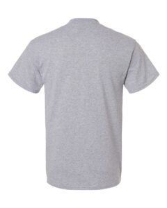 Bulk custom t-shirts in Sport Grey, Gildan DryBlend 50/50 tee, flat back