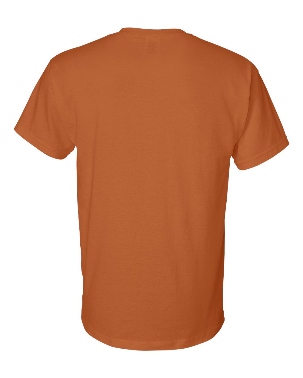 Bulk custom t-shirts in Texas Orange, Gildan DryBlend 50/50 tee, flat back