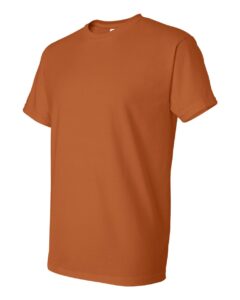 Bulk custom t-shirts in Texas Orange, Gildan DryBlend 50/50 tee, side