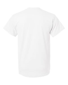 Bulk custom t-shirts in White, Gildan DryBlend 50/50 tee, flat back