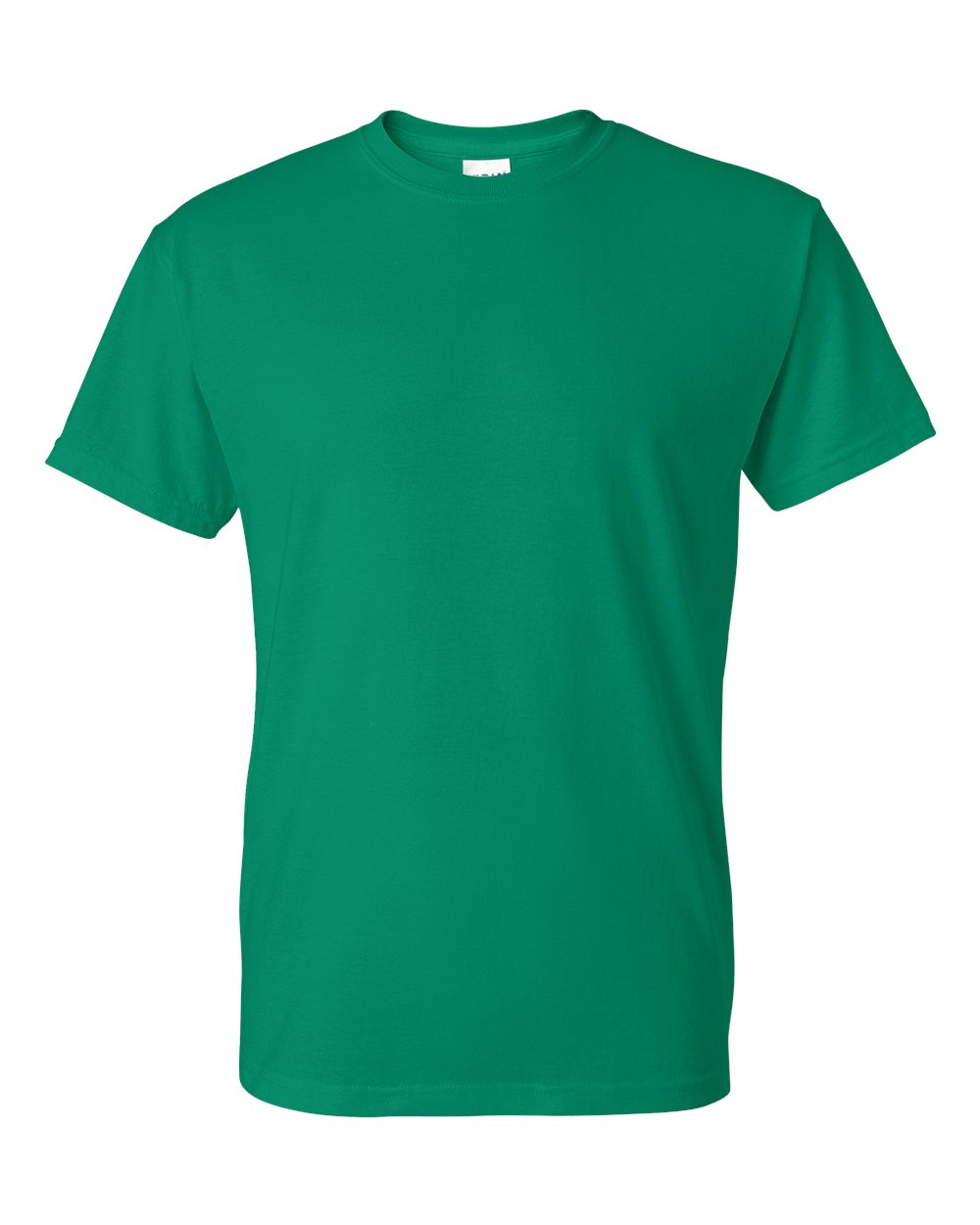Bulk custom t-shirts in Kelly, Gildan DryBlend 50/50 tee, flat front