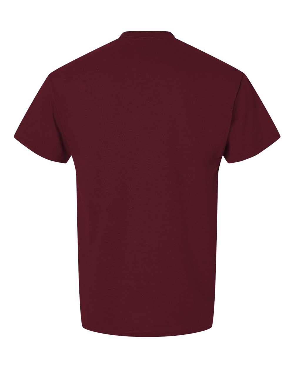 Bulk custom t-shirts in Maroon, Gildan DryBlend 50/50 tee, flat back