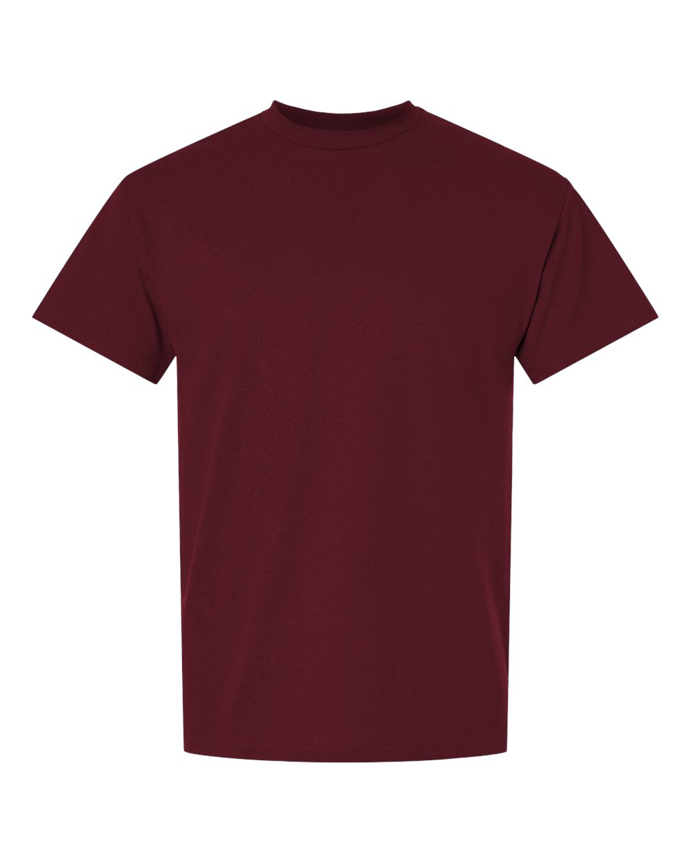 Bulk custom t-shirts in Maroon, Gildan DryBlend 50/50 tee, flat front