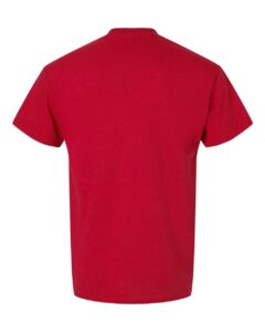 Bulk custom t-shirts in Red, Gildan DryBlend 50/50 tee, flat back