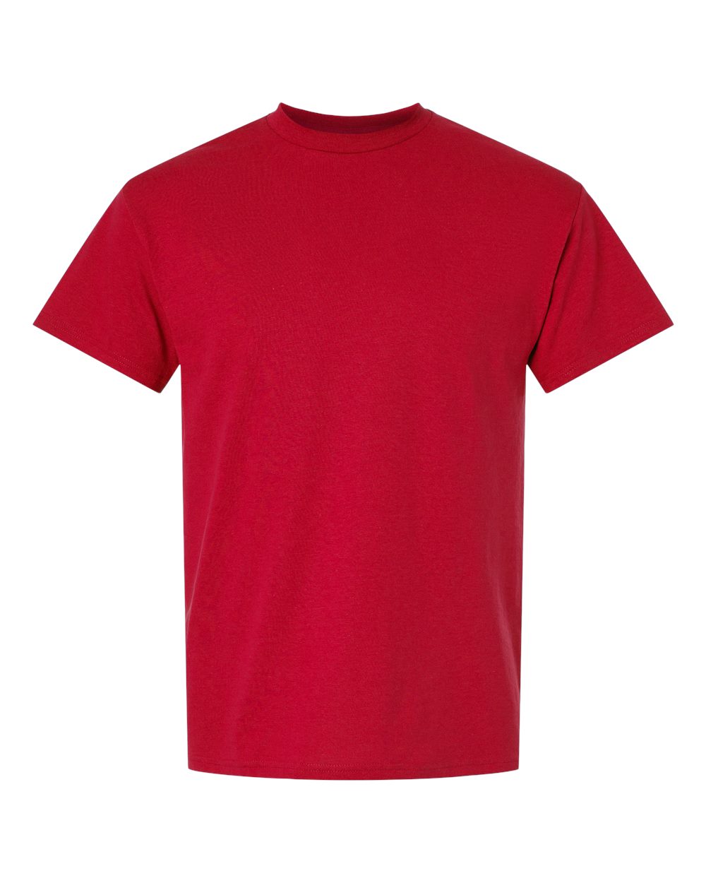 Bulk custom t-shirts in Red, Gildan DryBlend 50/50 tee, flat front